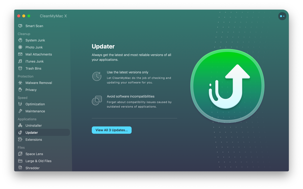 Update your apps with CleanMyMac Updater module Update your apps with CleanMyMac Updater module